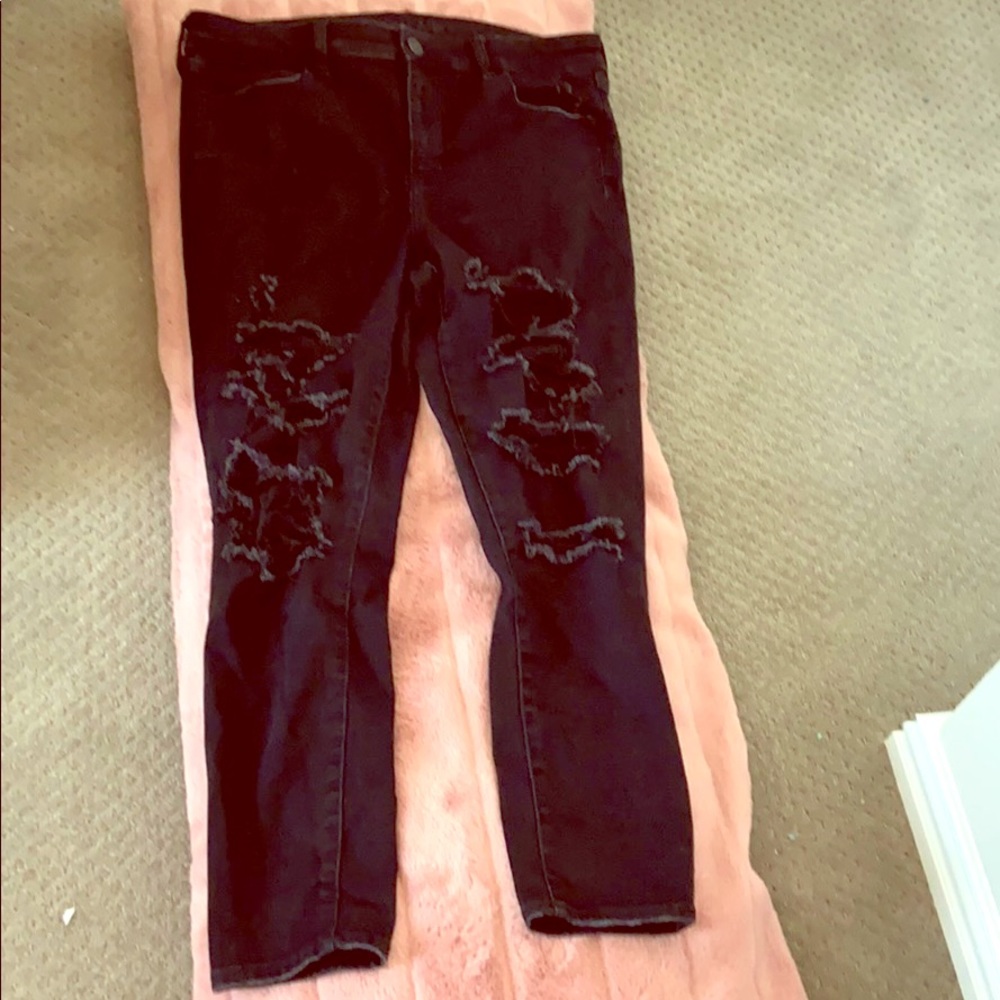 American Eagle Black Ripped Jeans